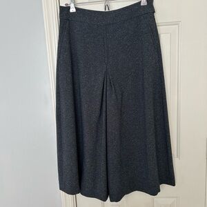 Classy Cropped Flare, Wide Leg Skirt-like Pants, Culottes with Pockets
